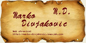 Marko Divjaković vizit kartica